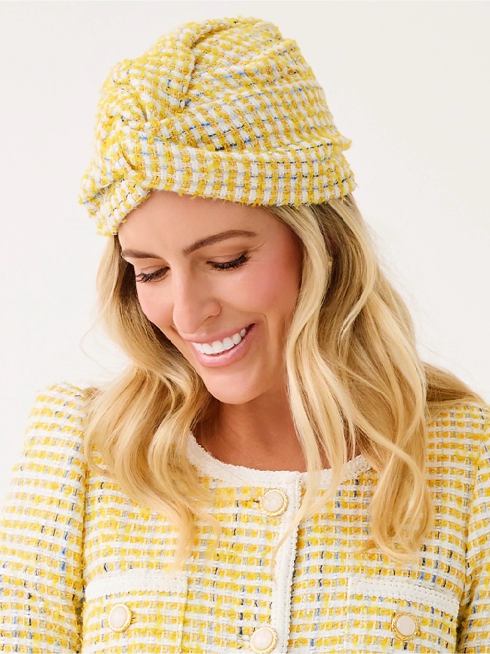 NWT Lilly Pulitzer Party All The Time Boucle Head Wrap “Limoncello Boucle” - Picture 2 of 4